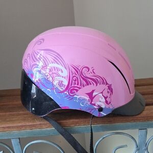 Troxel Pink Kids Helmet with Horse Design